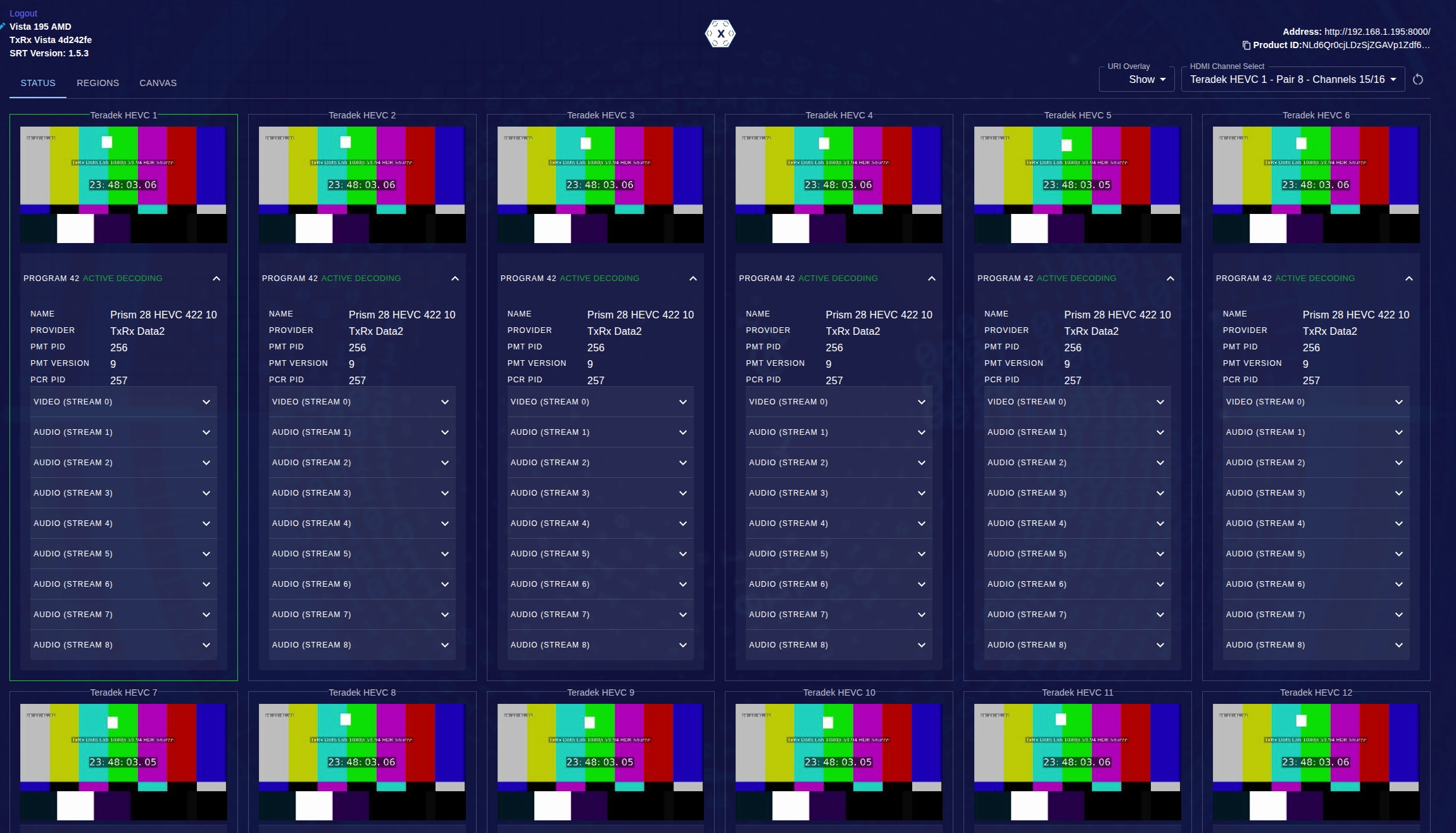 UI Status with Thumbnail and TS Analysis